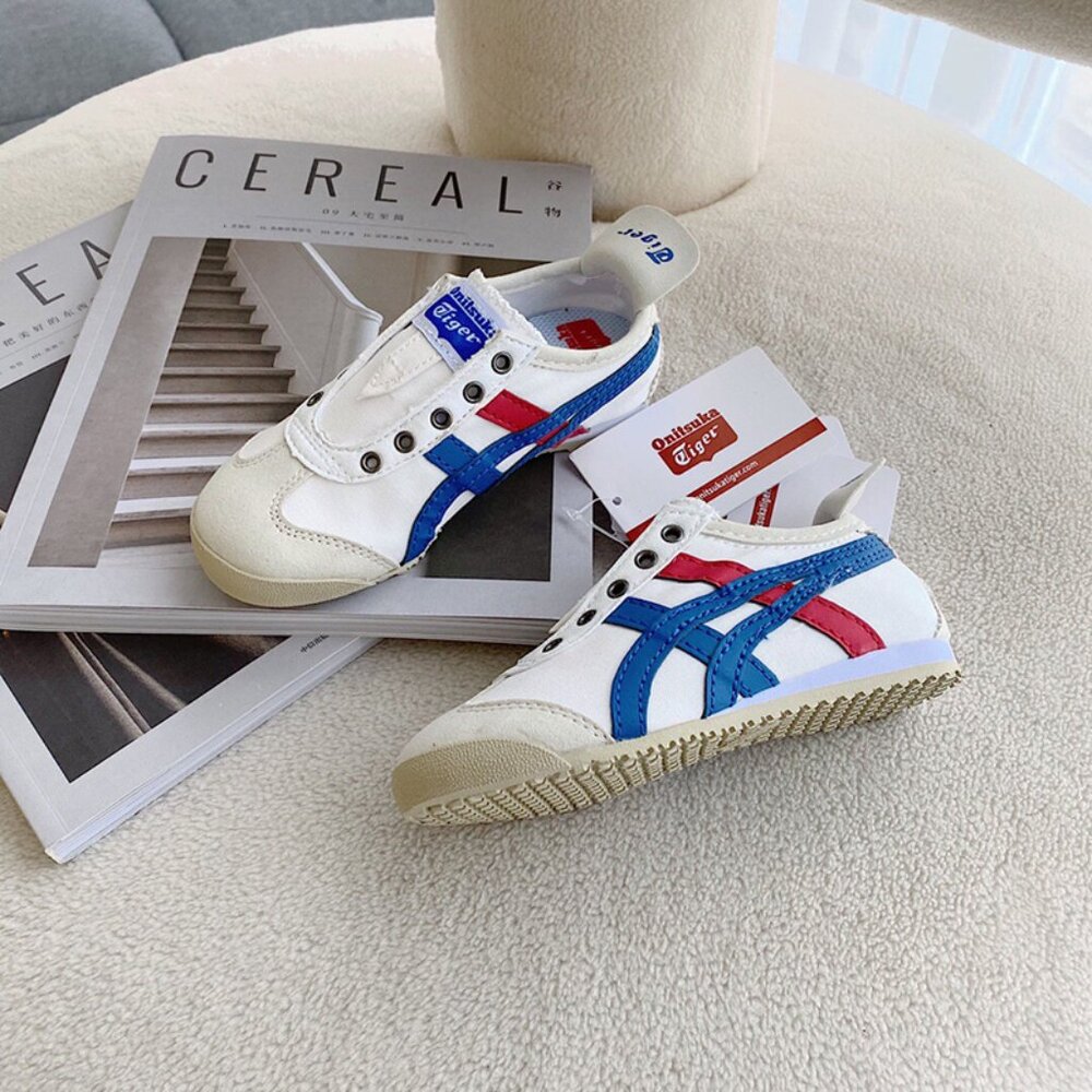 White Onitsuka Tiger by Asics Canvas Kids Sneakers